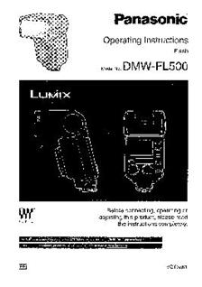 Panasonic DMW FL 500 manual. Camera Instructions.